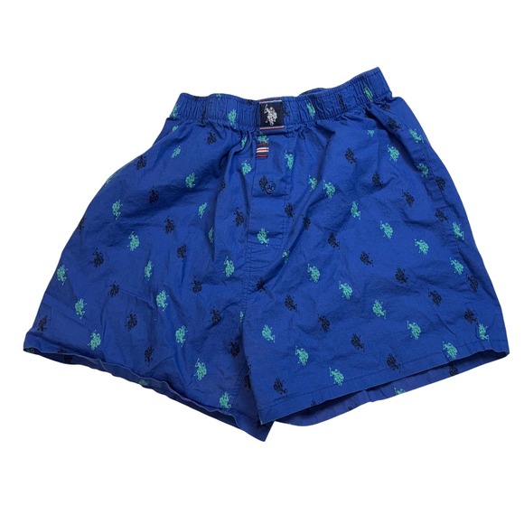 U.S. Polo Assn. | Men's Boxer Shorts | Blue with Logos | Size S - Picture 1 of 7